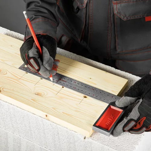 MTX 300 mm  acél derékszög mm/ Col beosztás, kétoldalas