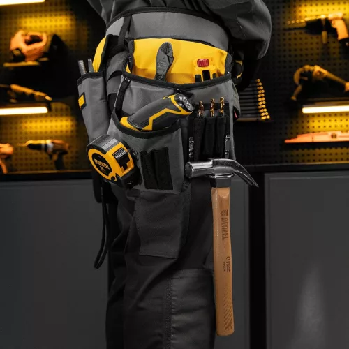 DENZEL 14 zsebes szerelőtáska, szerszámöv, kalapács, csavarozó tartóval Heavy Duty