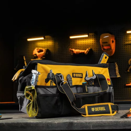 DENZEL 20 zsebes szerszámos táska, 500x245x300 mm, vállpánttal