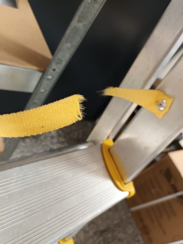 DENZEL 150kg 2m 7 lépcsős ALU megerősített létra -  Garázsvásár! -távtartó kötél elszakadt!