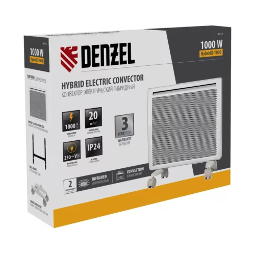 DENZEL 1000W hibrid programozható elektromos konvektor HybridX-1000 IR 20m² fűtőpanel