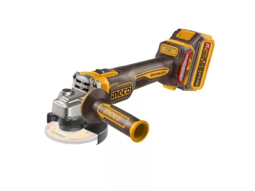 INGCO Akkus sarokcsiszoló 125 mm szénkefe nélküli 20 V (akku és töltő nélkül)
