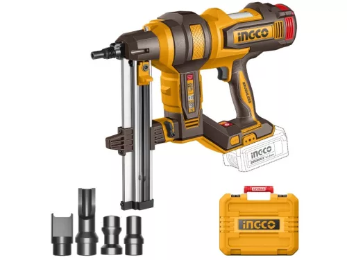 INGCO Akkus beton szögbelövő 40 mm szénkefe nélküli 20 V (1 x 5Ah + 1 x 2Ah akku + töltő) Várható beérkezés: 08.03