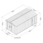 Riwall PRO RMCG 20x10 fém garázs 3x6 m, nyeregtetős, zárható, antracit, 17,11 m²