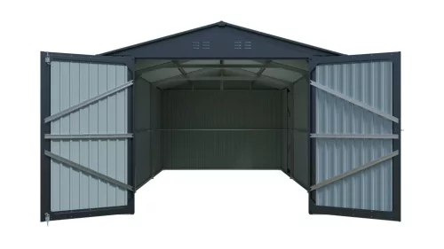 Riwall PRO RMCG 20x10 fém garázs 3x6 m, nyeregtetős, zárható, antracit, 17,11 m²