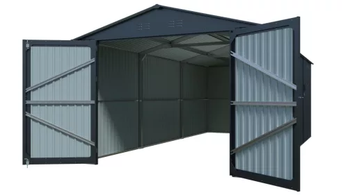 Riwall PRO RMCG 20x10 fém garázs 3x6 m, nyeregtetős, zárható, antracit, 17,11 m²