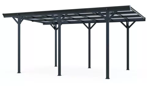 Riwall PRO RMCP 16x10 alumínium autóbeálló 5x3 m, antracit, polikarbonát tetővel