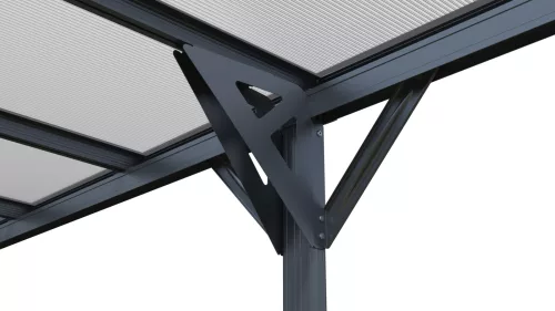 Riwall PRO RMCP 16x10 alumínium autóbeálló 5x3 m, antracit, polikarbonát tetővel