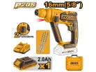 INGCO Akkus ütvefúró 1,5 J SDS-Plus szénkefe nélküli 20 V (1 x 2,0 Ah akku + töltő)