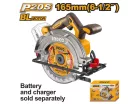 INGCO Akkus körfűrész 165 mm szénkefe nélküli 20 V (akku és töltő nélkül)