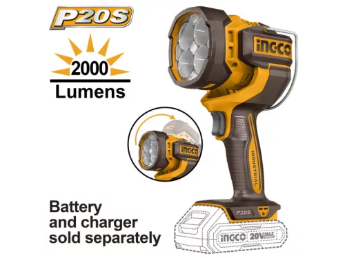 INGCO Akkus LED lámpa 2000 lm 20 V (akku és töltő nélkül)