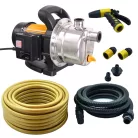 Riwall PRO REJP 1000 INOX SET kerti szivattyú 1000 W, 3500 l/h, 44 m, tömlőkkel
