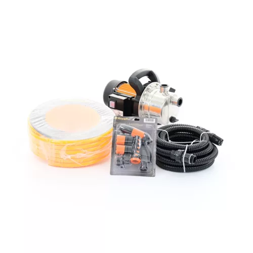 Riwall PRO REJP 1000 INOX SET kerti szivattyú 1000 W, 3500 l/h, 44 m, tömlőkkel