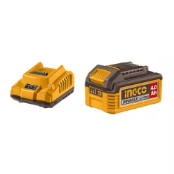   INGCO Akkumulátor és töltő szett 20 V (1 x 4,0 Ah akku + 2,0 A töltő)