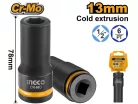 INGCO Hosszú gépi dugókulcs 1/2" 13 mm CrMo