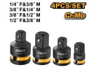 INGCO Dugókulcs adapter 4 részes 1/4"<-->3/8", 1/2"<-->3/8"