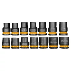   INGCO Gépi dugókulcs készlet 14 részes 1/2" 10-27 mm CrMo