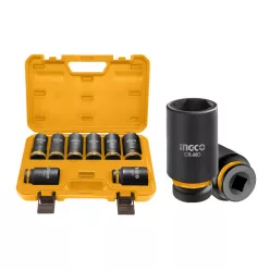   INGCO Gépi hosszú dugókulcs készlet 8 részes 3/4" 26-38 mm CrMo