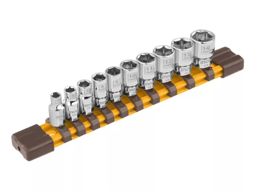 INGCO Dugókulcs készlet 10 részes 1/4" 5-14 mm CrV