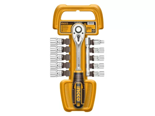 INGCO Dugókulcs készlet 12 részes 1/4" 5-14 mm CrV