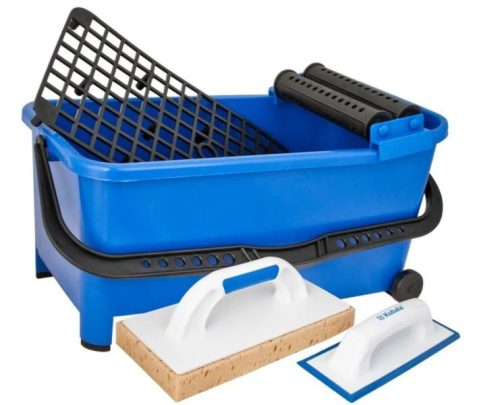 KUBALA fugázó szett 20L vödör/ rács/ görgők/ simító szivacs/ fugázó gumi