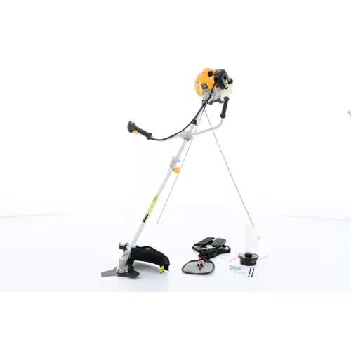 Riwall PRO RPB 510 benzinmotoros fűkasza bozótvágó 52 cm³, osztható tengely, 3 fogú késsel