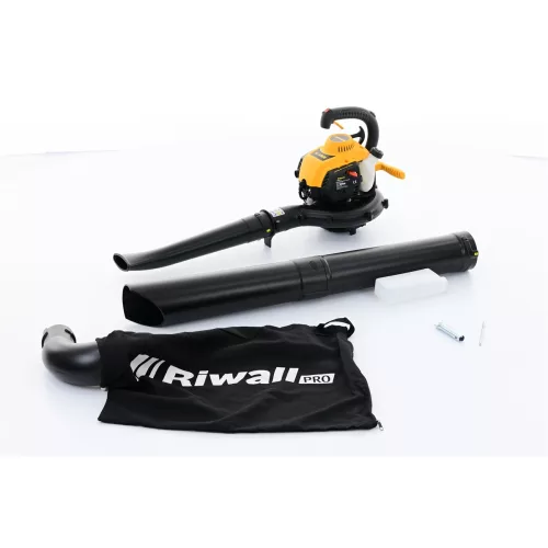 Riwall PRO RPBV 26 benzinmotoros lombszívó és lombfúvó 26 cm³, 45 l zsák, 12:1 aprítás