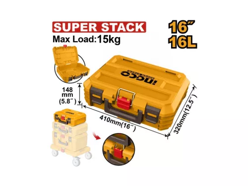 INGCO Szerszámosláda 410 x 320 x 148 mm SUPER STACK