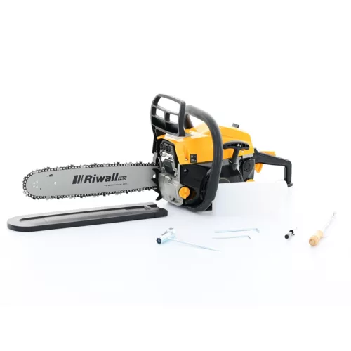 Riwall PRO RPCS 5140 SET benzines láncfűrész 49 cm³, 40 cm + tartaléklánc, szemüveg, kesztyű