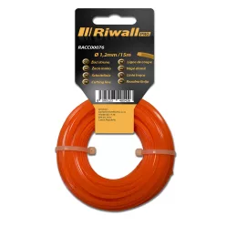   Riwall PRO vágódamil 1,2 mm, 15 m, négyzet keresztmetszetű – szegélynyíróhoz, fűkaszához