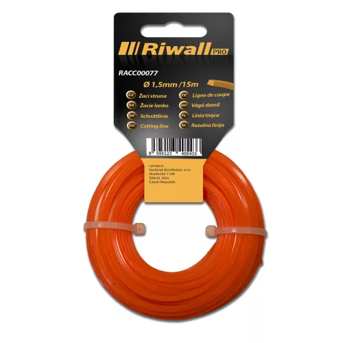 Riwall PRO vágódamil 1,5 mm, 15 m, négyzet keresztmetszetű – fűkaszához és szegélynyíróhoz
