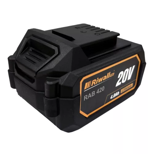 Riwall PRO RAB 420 akkumulátor 20 V, 4 Ah Li-Ion, LED töltöttségjelzővel, HDSC