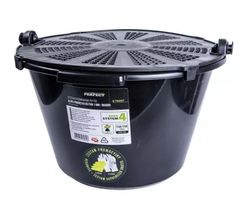 STALCO lapszintező rendszer vödörben, 2mm, klipsz + gomb, 150/150 db, SYSTEM 4,