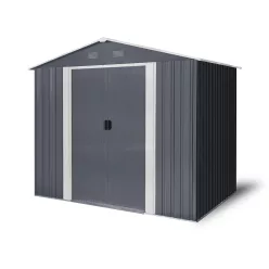   Riwall PRO RMSA 6x8 fém kerti tároló 2,4x1,7 m, nyeregtetős, zárható, antracit