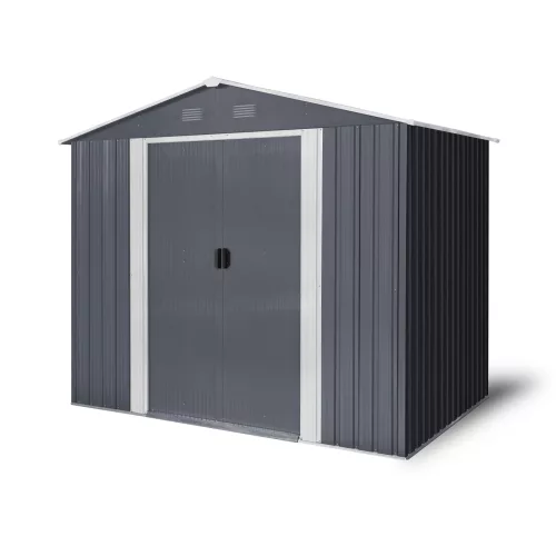 Riwall PRO RMSA 6x8 fém kerti tároló 2,4x1,7 m, nyeregtetős, zárható, antracit