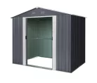 Riwall PRO RMSA 6x8 fém kerti tároló 2,4x1,7 m, nyeregtetős, zárható, antracit