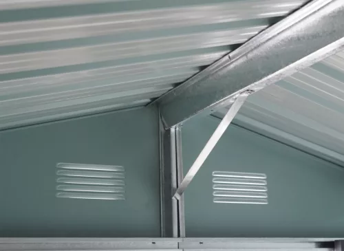 Riwall PRO RMSA 6x8 fém kerti tároló 2,4x1,7 m, nyeregtetős, zárható, antracit