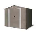 Riwall PRO RMSA 6x8 fém kerti tároló 2,4x1,7 m, nyeregtetős, zárható, barna