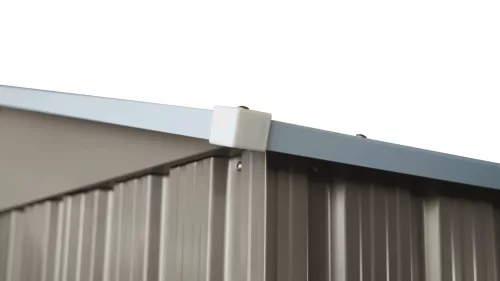 Riwall PRO RMSA 6x8 fém kerti tároló 2,4x1,7 m, nyeregtetős, zárható, barna