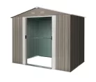 Riwall PRO RMSA 6x8 fém kerti tároló 2,4x1,7 m, nyeregtetős, zárható, barna
