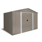 Riwall PRO RMSA 8x10 fém kerti tároló 3x2,4 m, nyeregtetős, zárható, barna