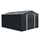 Riwall PRO RMSA 12x10 fém kerti tároló 3x3,7 m, nyeregtetős, zárható, antracit