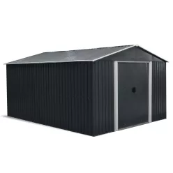   Riwall PRO RMSA 12x10 fém kerti tároló 3x3,7 m, nyeregtetős, zárható, antracit