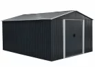 Riwall PRO RMSA 12x10 fém kerti tároló 3x3,7 m, nyeregtetős, zárható, antracit
