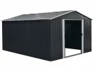 Riwall PRO RMSA 12x10 fém kerti tároló 3x3,7 m, nyeregtetős, zárható, antracit