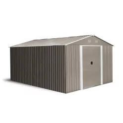   Riwall PRO RMSA 12x10 fém kerti tároló 3x3,7 m, nyeregtetős, zárható, barna