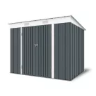 Riwall PRO RMSP 6x8 fém kerti tároló ház 240x183 cm, lapostetős, zárható, antracit
