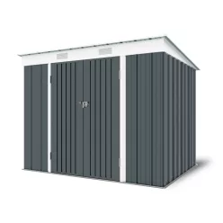   Riwall PRO RMSP 6x8 fém kerti tároló ház 240x183 cm, lapostetős, zárható, antracit