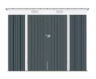 Riwall PRO RMSP 6x8 fém kerti tároló ház 240x183 cm, lapostetős, zárható, antracit