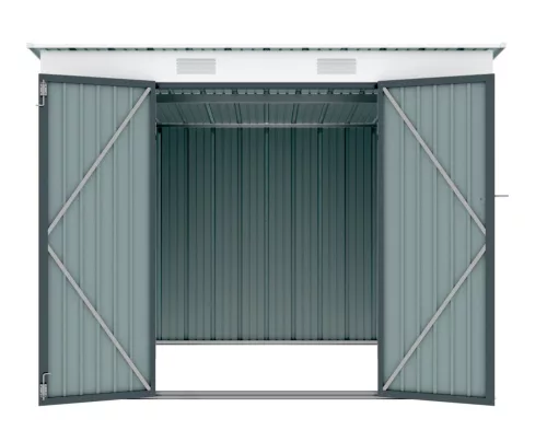 Riwall PRO RMSP 6x8 fém kerti tároló ház 240x183 cm, lapostetős, zárható, antracit